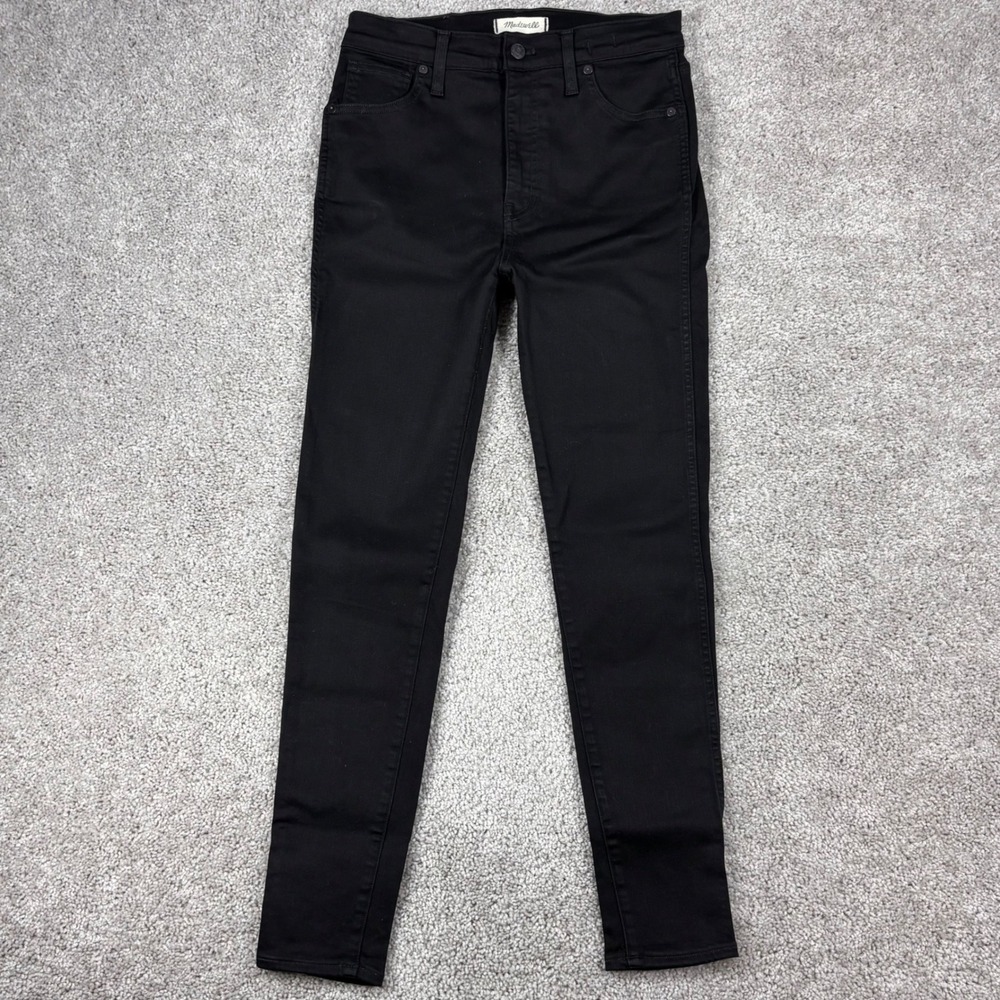 Madewell 10 High-Rise Skinny Jeans Black Denim Size 28 Stretch RN77388